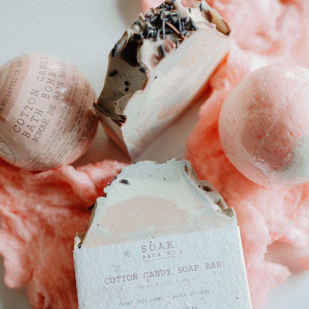 Cotton Candy Soap Bar and Cotton Candy Bath Bomb