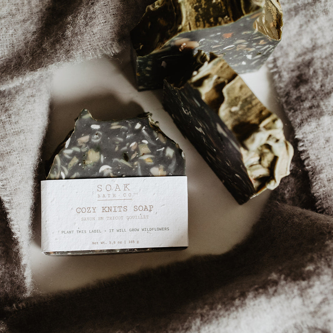 Cozy Knits Soap Bar as part of SOAK Bath Co Fall Collection