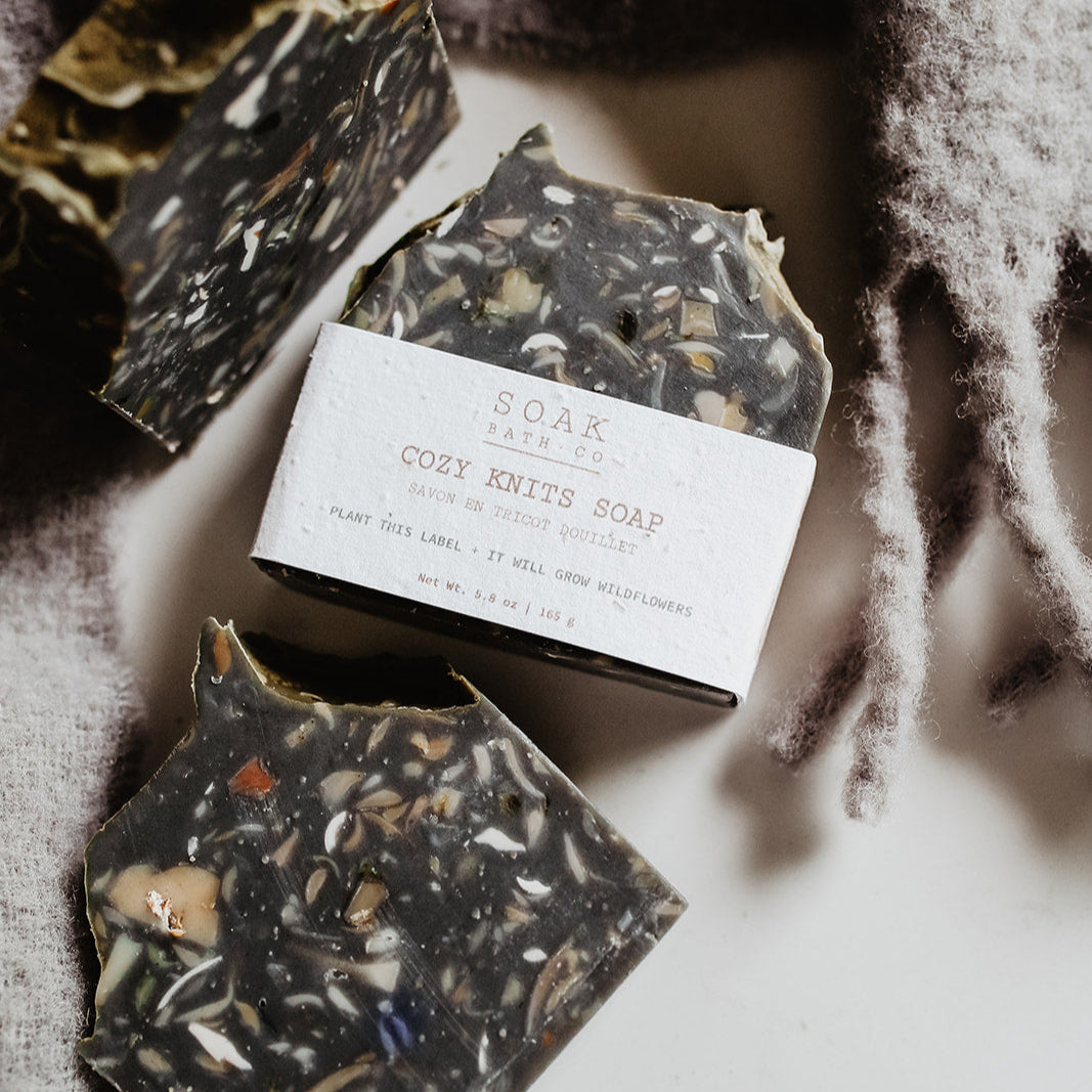 Cozy Knits Soap Bar Fall Collection by SOAK Bath Co