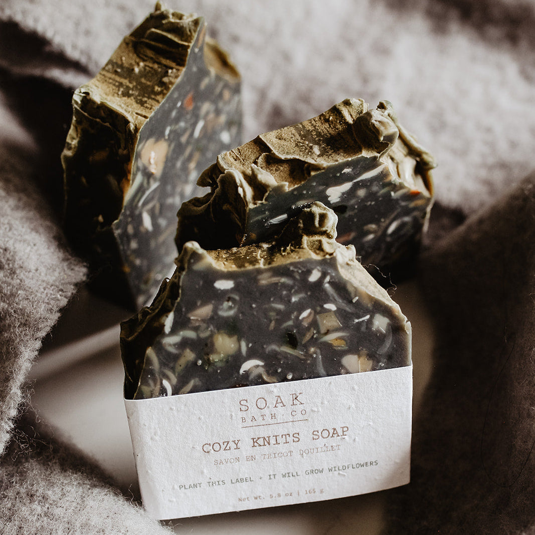 Cozy Knits Soap Bar Fall Collection by SOAK Bath Co