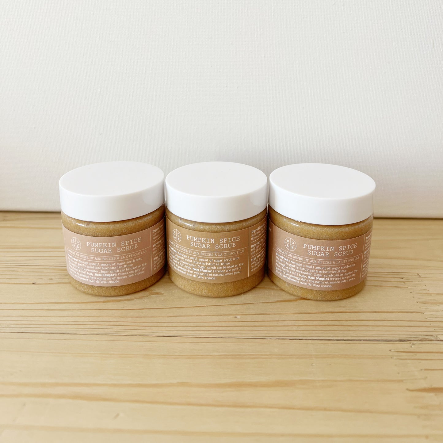 Mini Pumpkin Spice Sugar Scrubs by SOAK Bath Co Wholesale 1