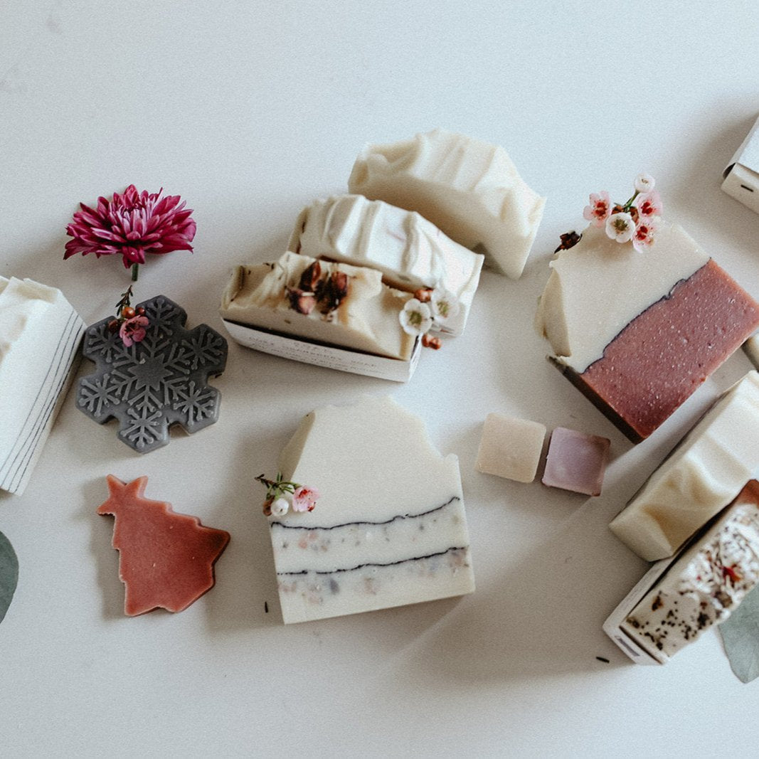 TWinkling Lights soap bar with Holiday Collection at soak bath co