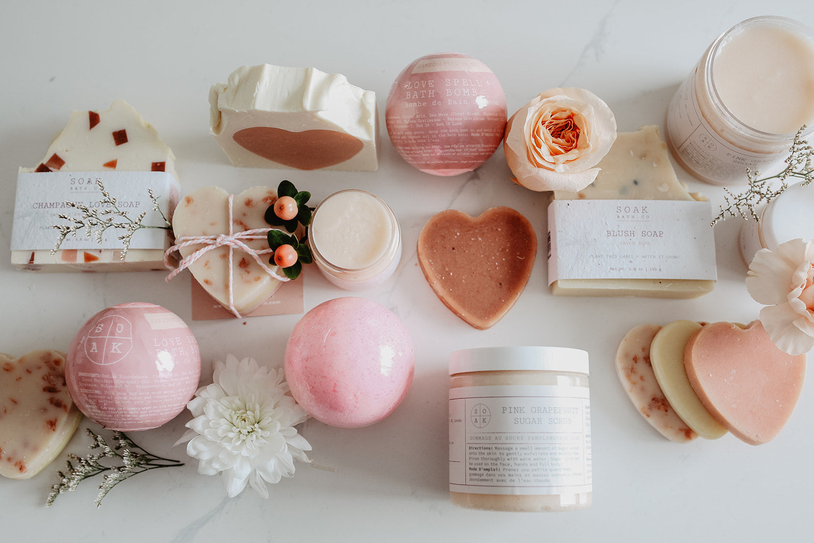 Valentine's Collection with sugar scrubs by SOAK Bath Co