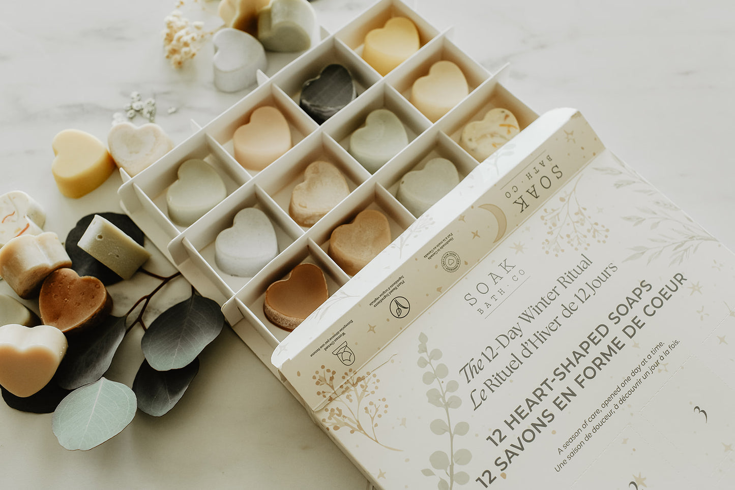 The Winter Ritual: 12 Heart-Shaped Soap Advent Calendar