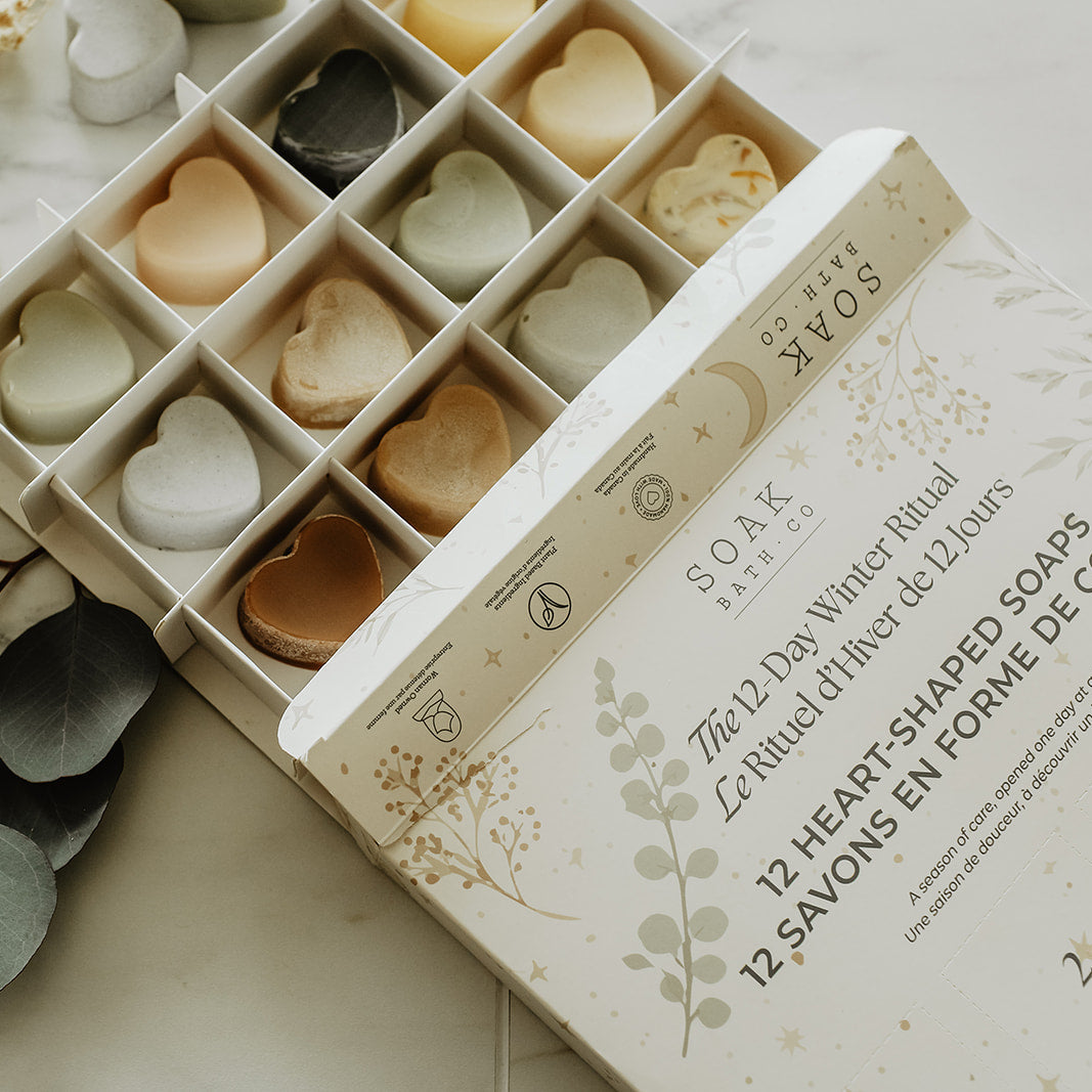 The Winter Ritual: 12 Heart-Shaped Soap Advent Calendar
