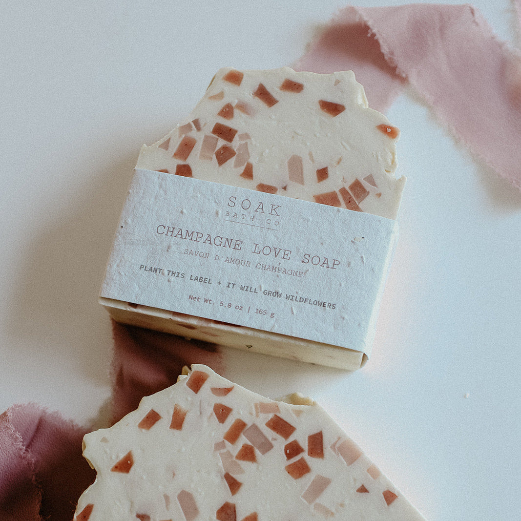 Champagne Love Soap Bar by SOAK Bath Co Wholesale Canadian Handmade