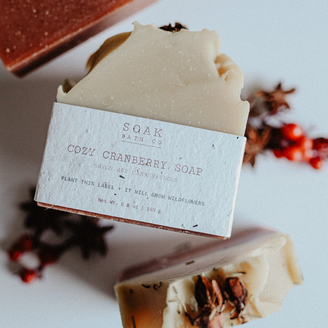 Cozy Cranberry Soap Bar by SOAK Bath Co Wholesale