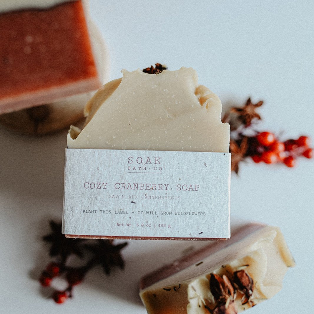 Cozy Cranberry Soap Bar by SOAK Bath Co Wholesale