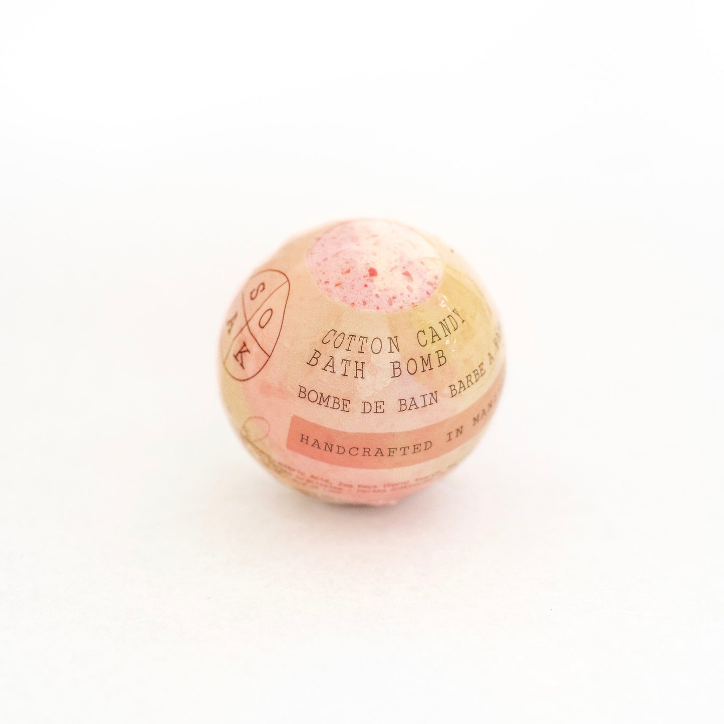 Cotton Candy Bath Bomb, handmade in Manitoba Canada, made with all natural ingredients