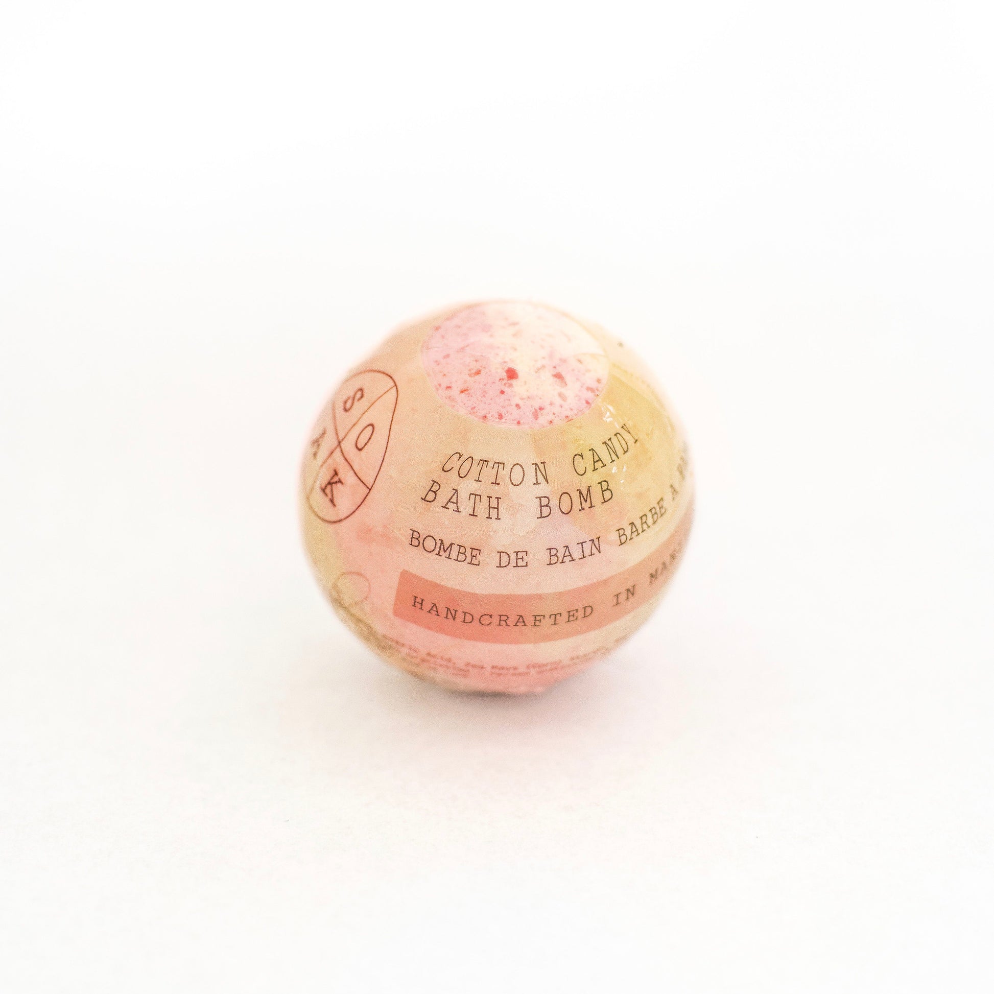 Cotton Candy Bath Bomb, handmade in Manitoba Canada, made with all natural ingredients