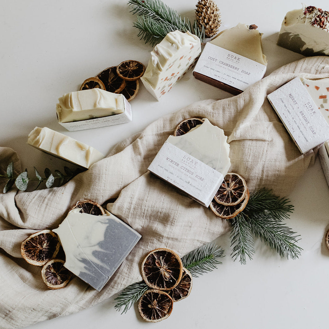 Winter Citrus Soap Bar by SOAK Bath Co, Holiday Collection, Christmas Collection by SOAK Bath Co Wholesale