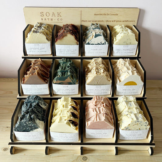 SOAK Bath Co Retail Starter Bundle with Wooden Display