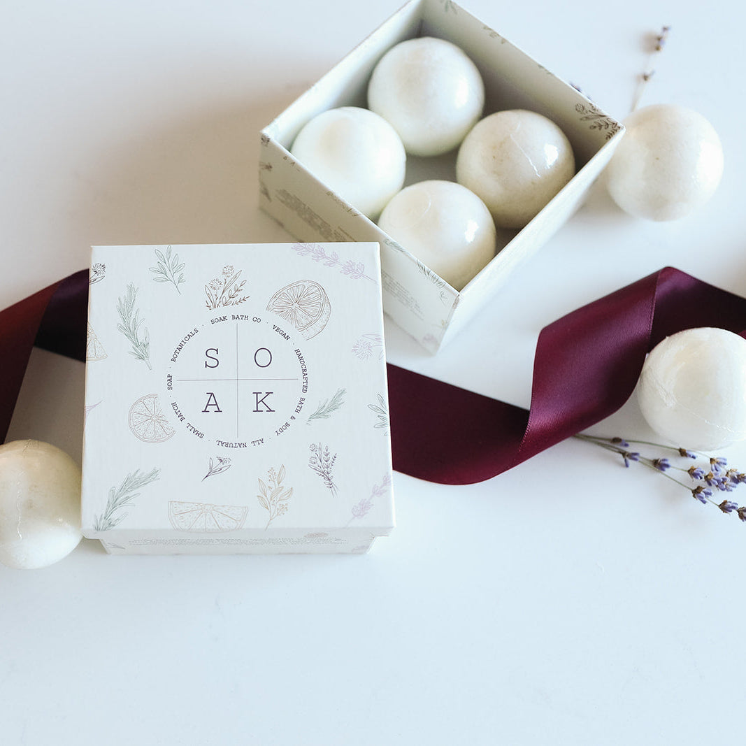 Mini Bath Bomb Gift Box by SOAK Bath Co Landscape