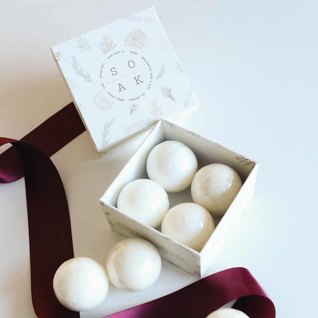 Mini Bath Bomb Gift Box by SOAK Bath Co Portrait Shot