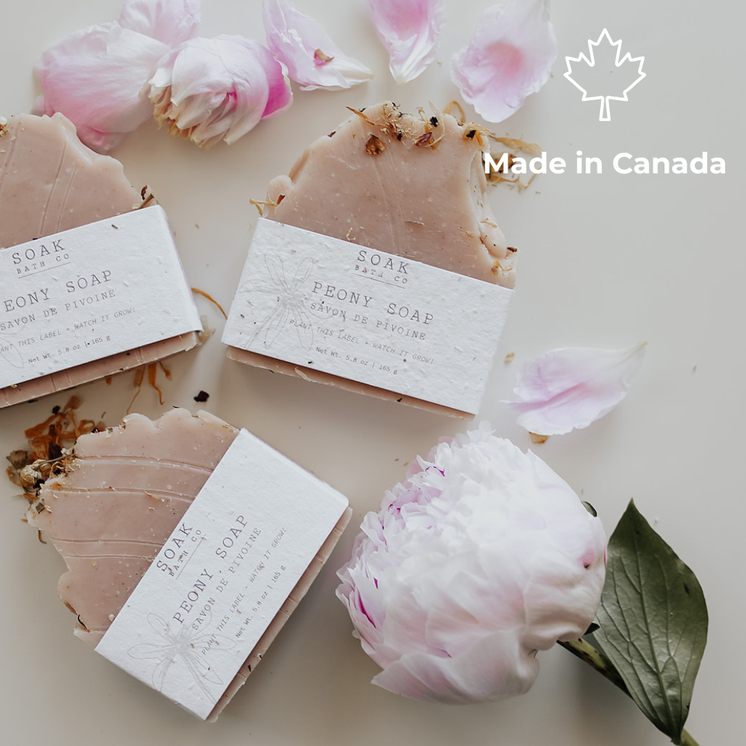 Peony Soap Bar: Floral Collection - Made in Canada