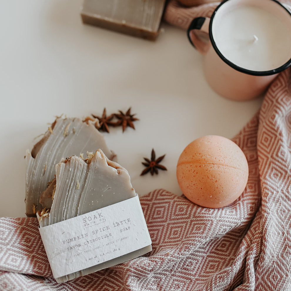 Pumpkin Spice Bath Bomb, Fall Collection SOAK Bath Co