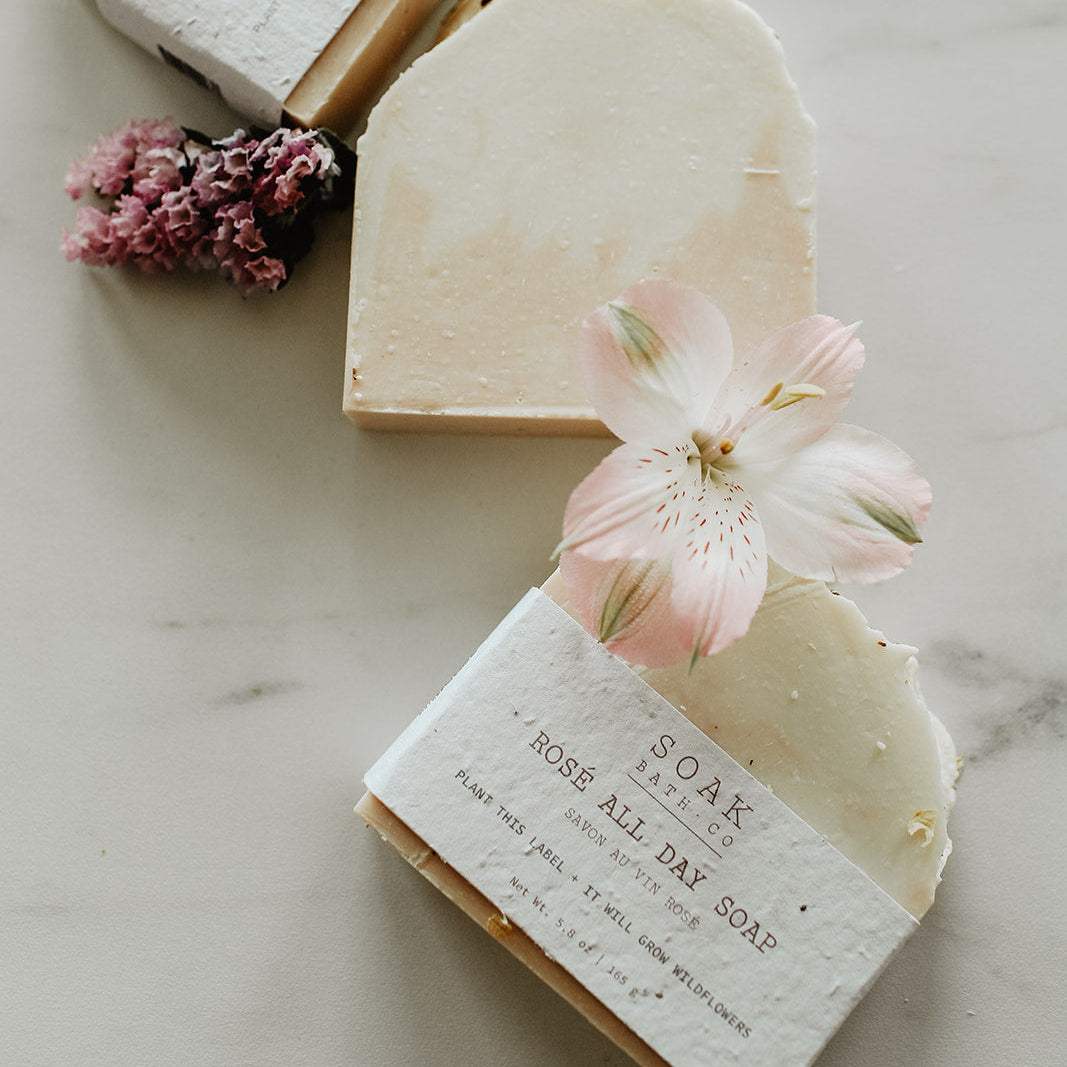 rose all day soap bar by soak bath co 
