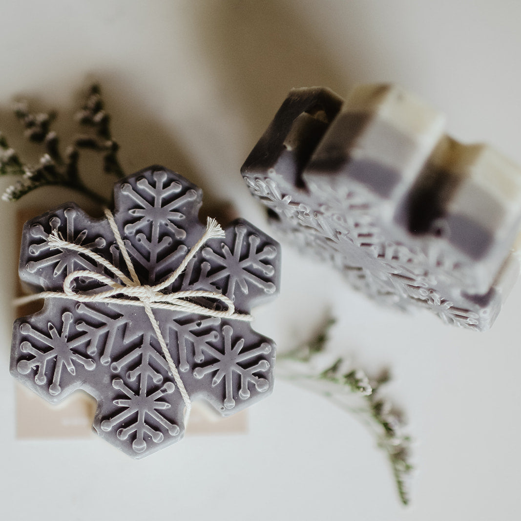 Snowflake Soap Bar by SOAK Bath Co Wholesale, Holiday Collection, Christmas Collection, Secret Santa Gift