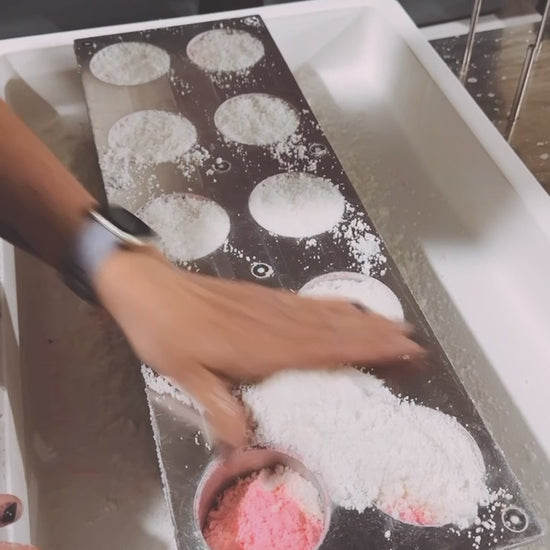 Making handmade, all natural Cotton Candy Bath Bombs