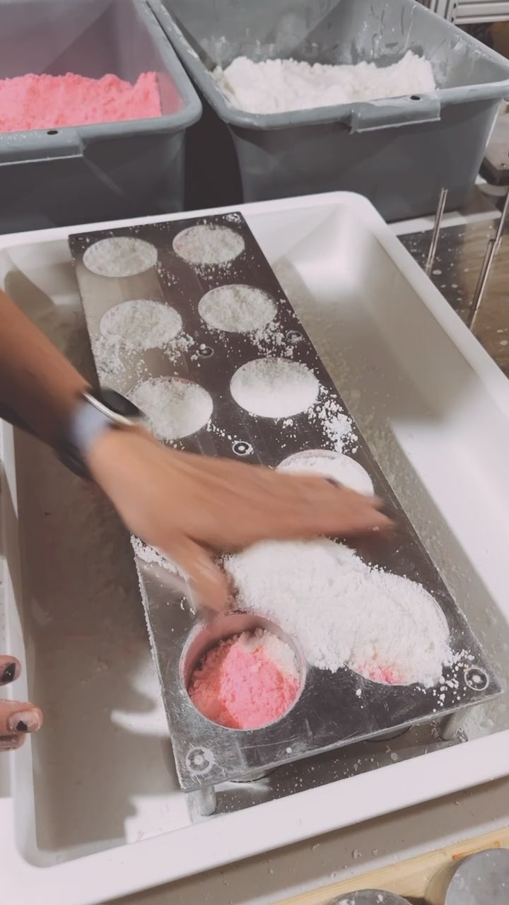 Making handmade, all natural Cotton Candy Bath Bombs