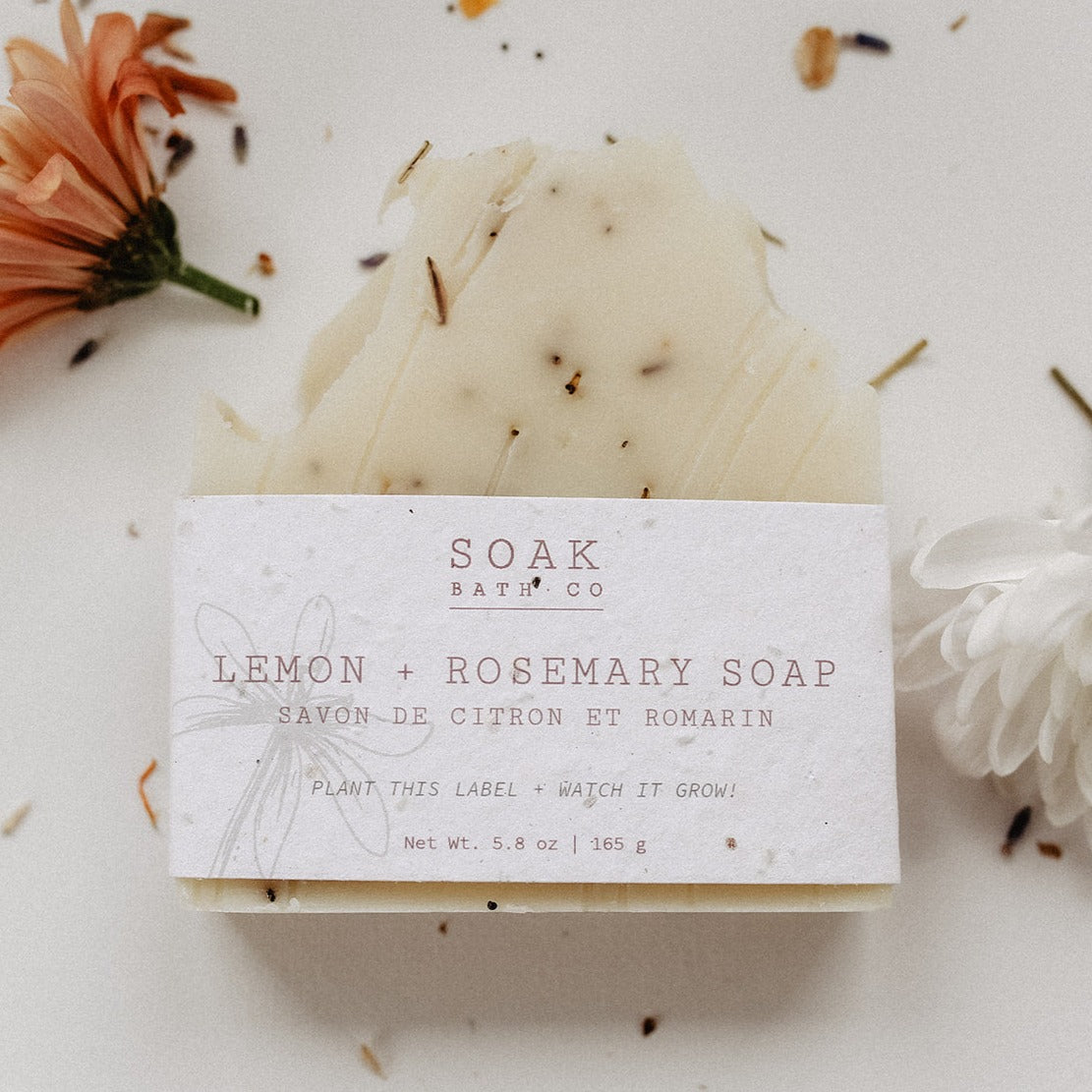 lemon and rosemary soap bar